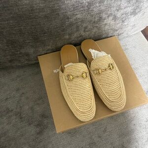 AUTHENTIC Gucci Raffia Horsebit Princetown Mule Loafers